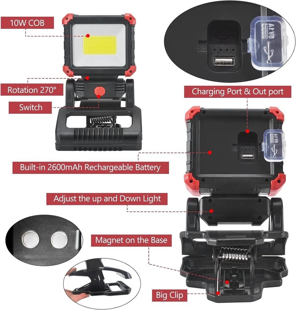 LED Rechargeable Work Light With Clamp price